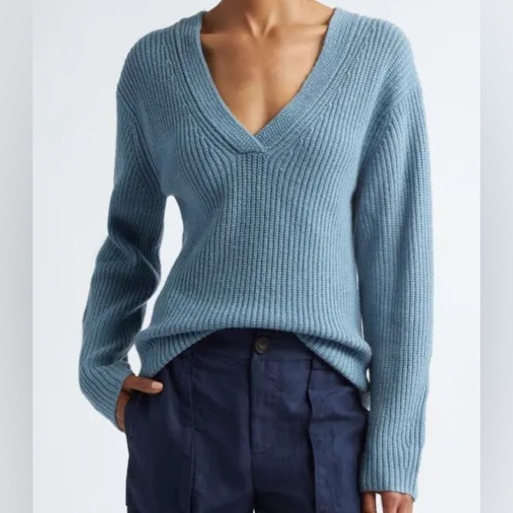 Vince Shaker Stitch V-Neck Wool & Cashmere Sweater